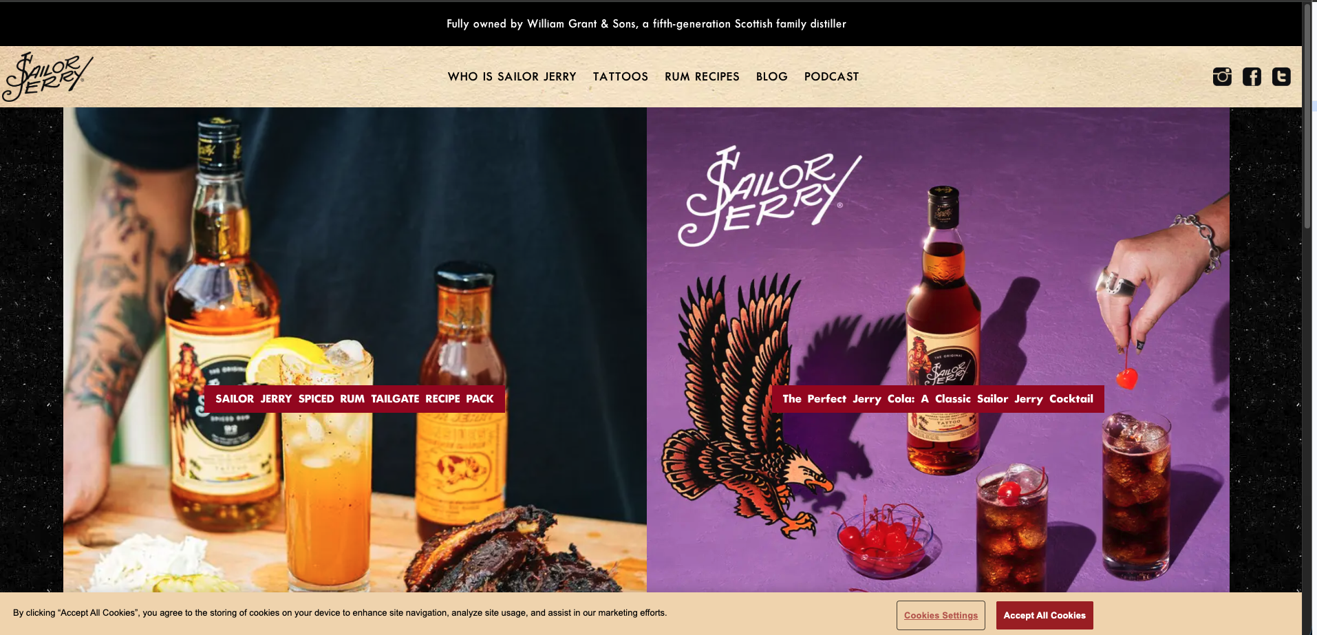 Screenshot of Sailor Jerry